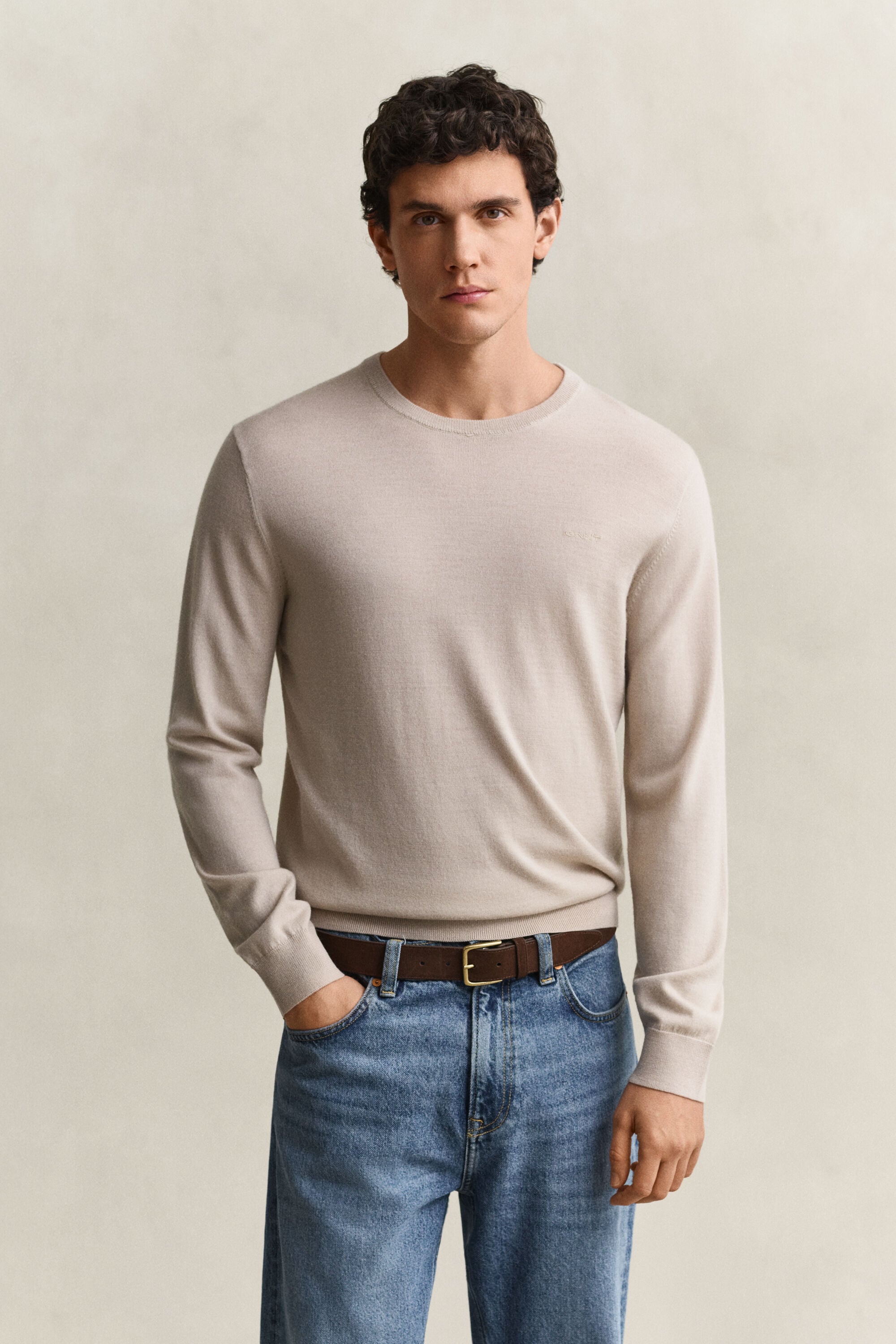 Crewneck sweater i merinould