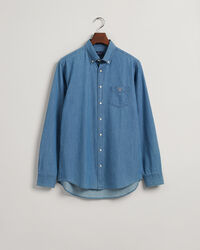 Regular fit indigo-skjorte