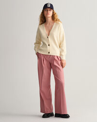 Ribstrikket cardigan af bomuld