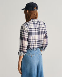 Regular fit ternet skjorte af bomuld og silke