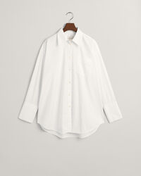 Oversized poplinskjorte med høje manchetter