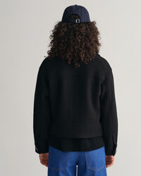 Boucl&eacute; jakke med lynl&aring;s