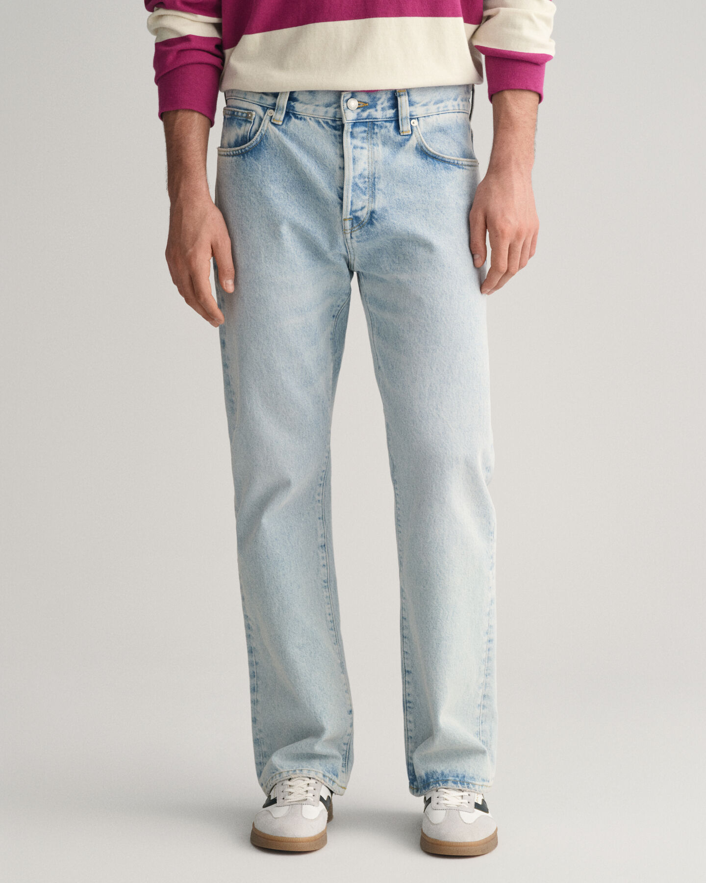 Loose fit let vaskede denim jeans