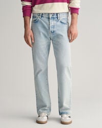 Loose fit let vaskede denim jeans