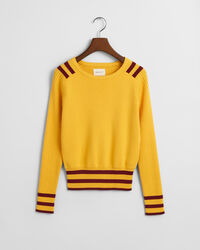 Crewneck sweater med detaljer i kontrastfarver