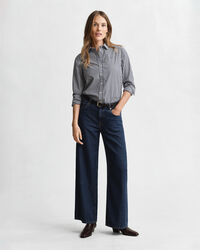 Regular fit klassisk stribet poplin-skjorte