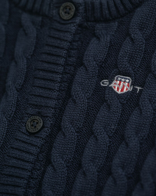 Baby Shield cardigan af bomuld med kabelstrik