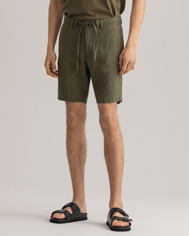 Relaxed fit shorts af h&oslash;r med l&oslash;besnor