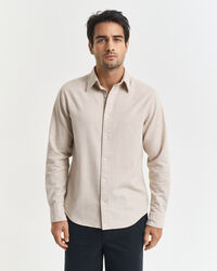 Regular fit melange flannelskjorte