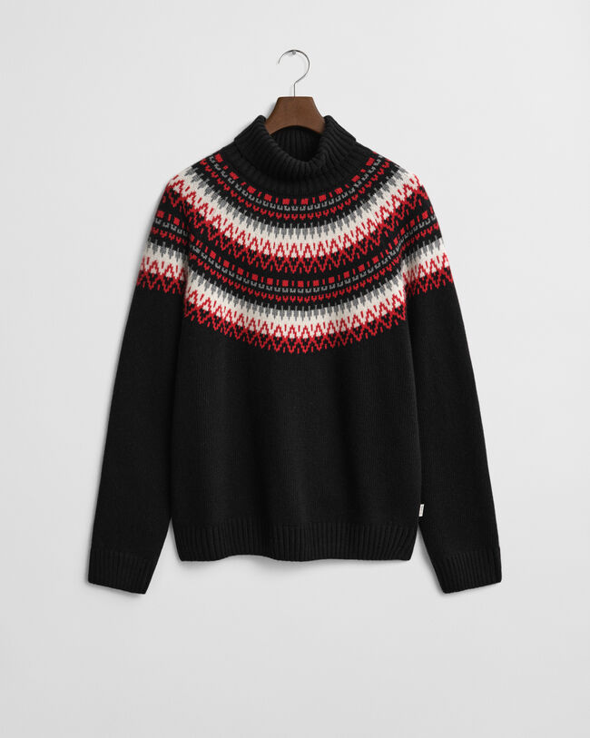 Fair Isle rullekrave sweater