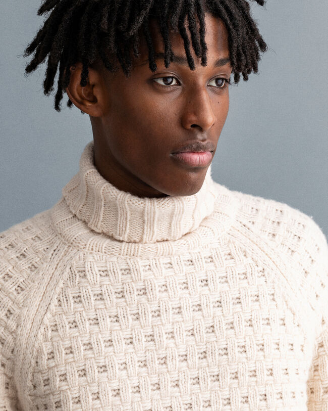 Chunky Texture sweater med rullekrave