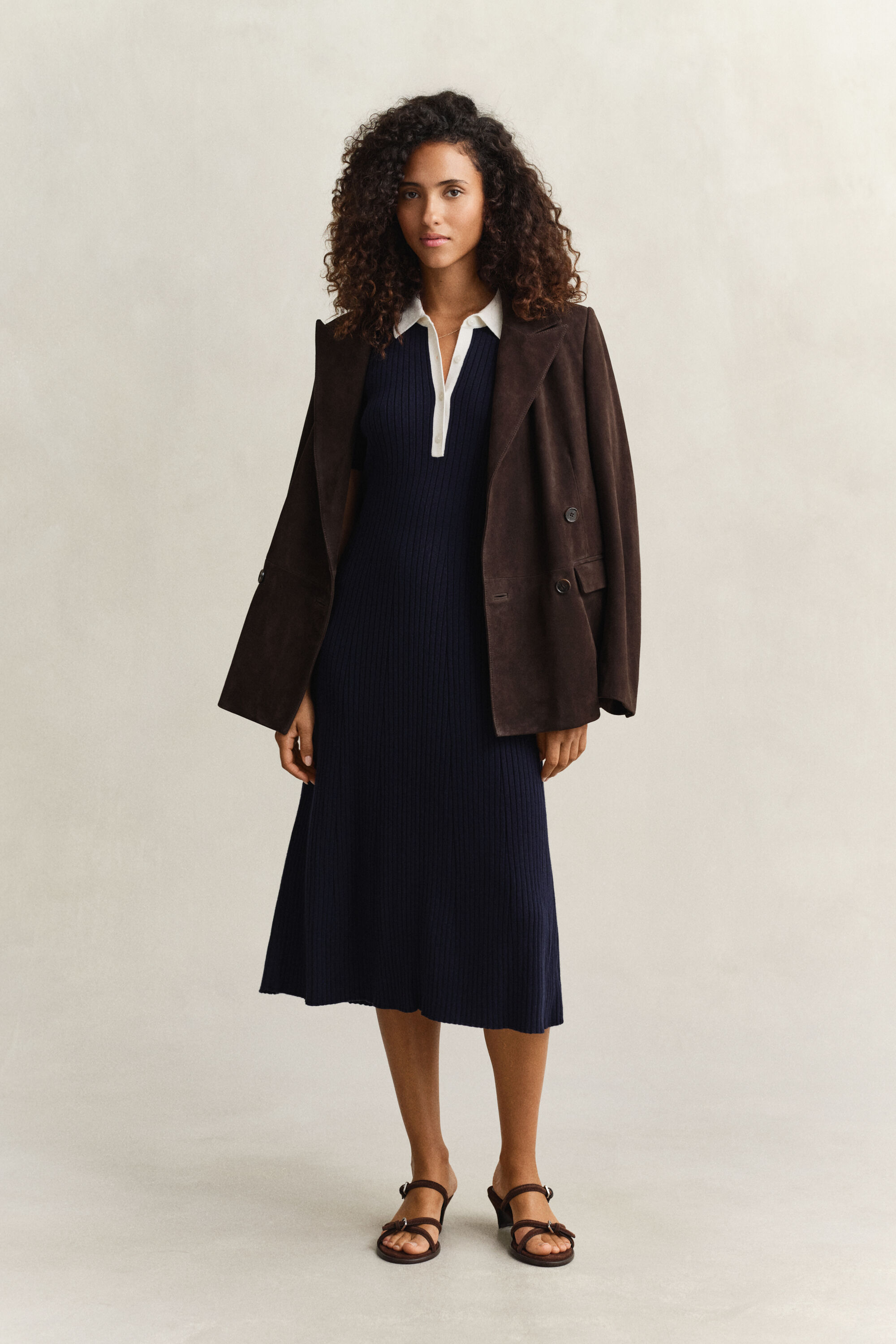 Ribstrikket polokjole