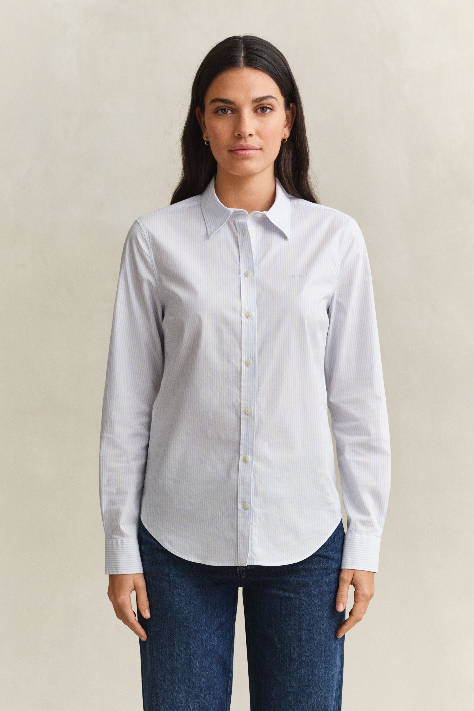 Stribet poplin-skjorte