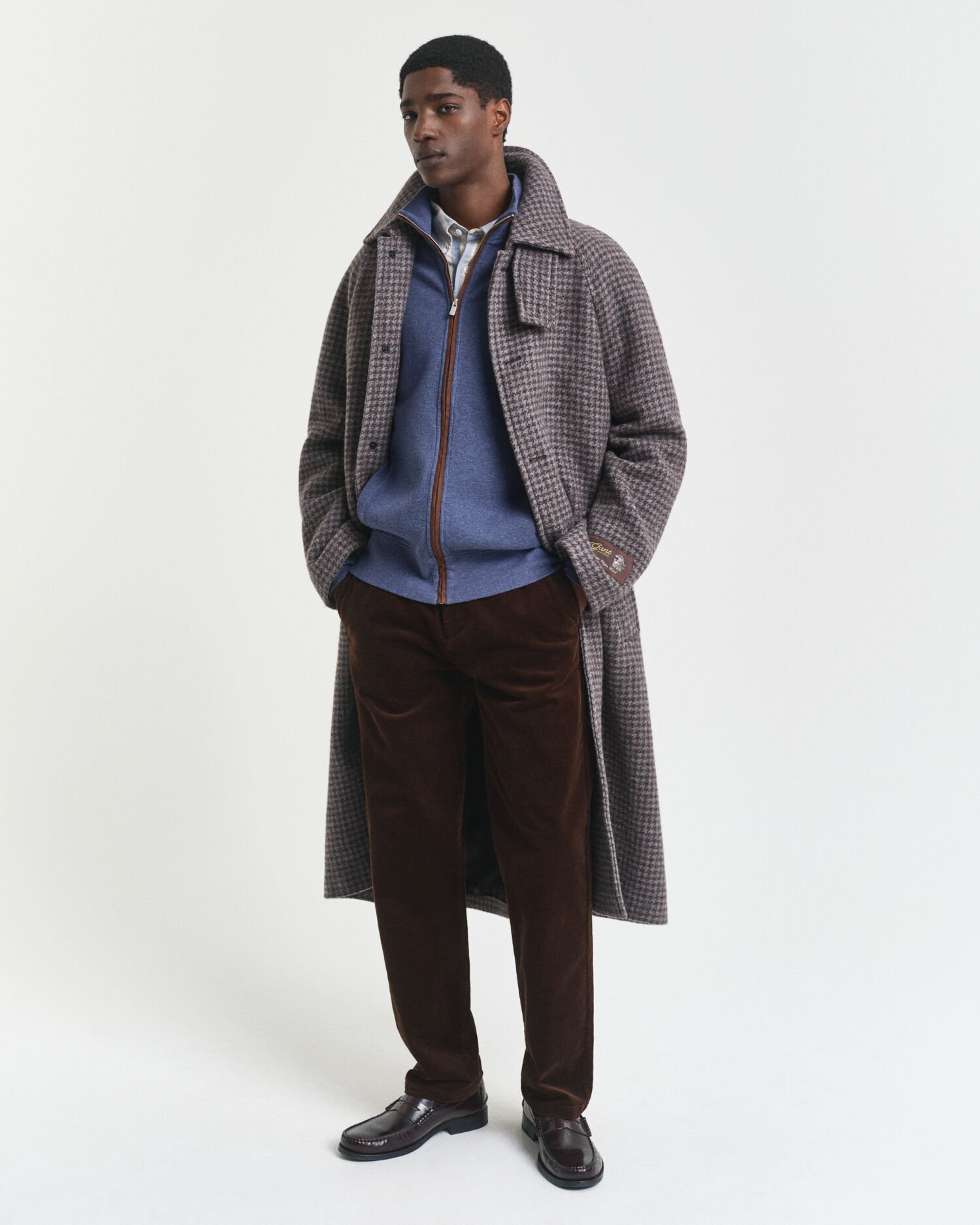 Sacker rib cardigan med lynlås