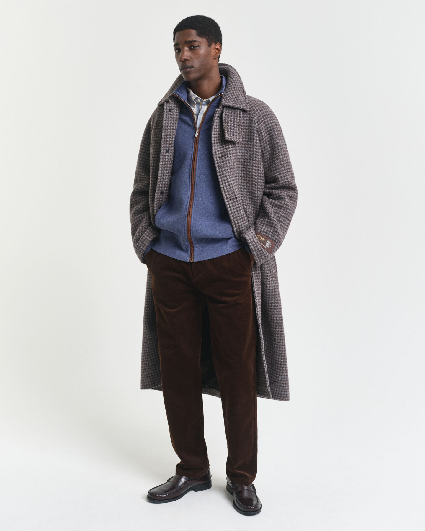 Sacker rib cardigan med lynlås