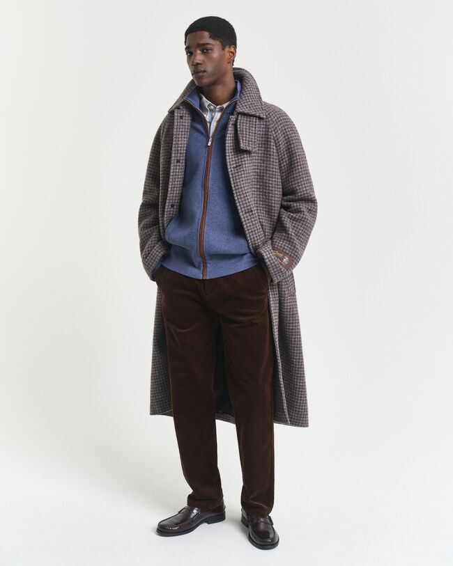 Sacker rib cardigan med lynlås