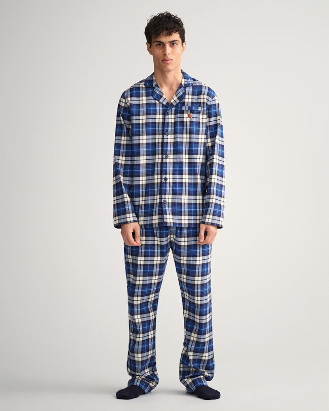 Pyjamassæt af flannel med skjorte i gaveæske
