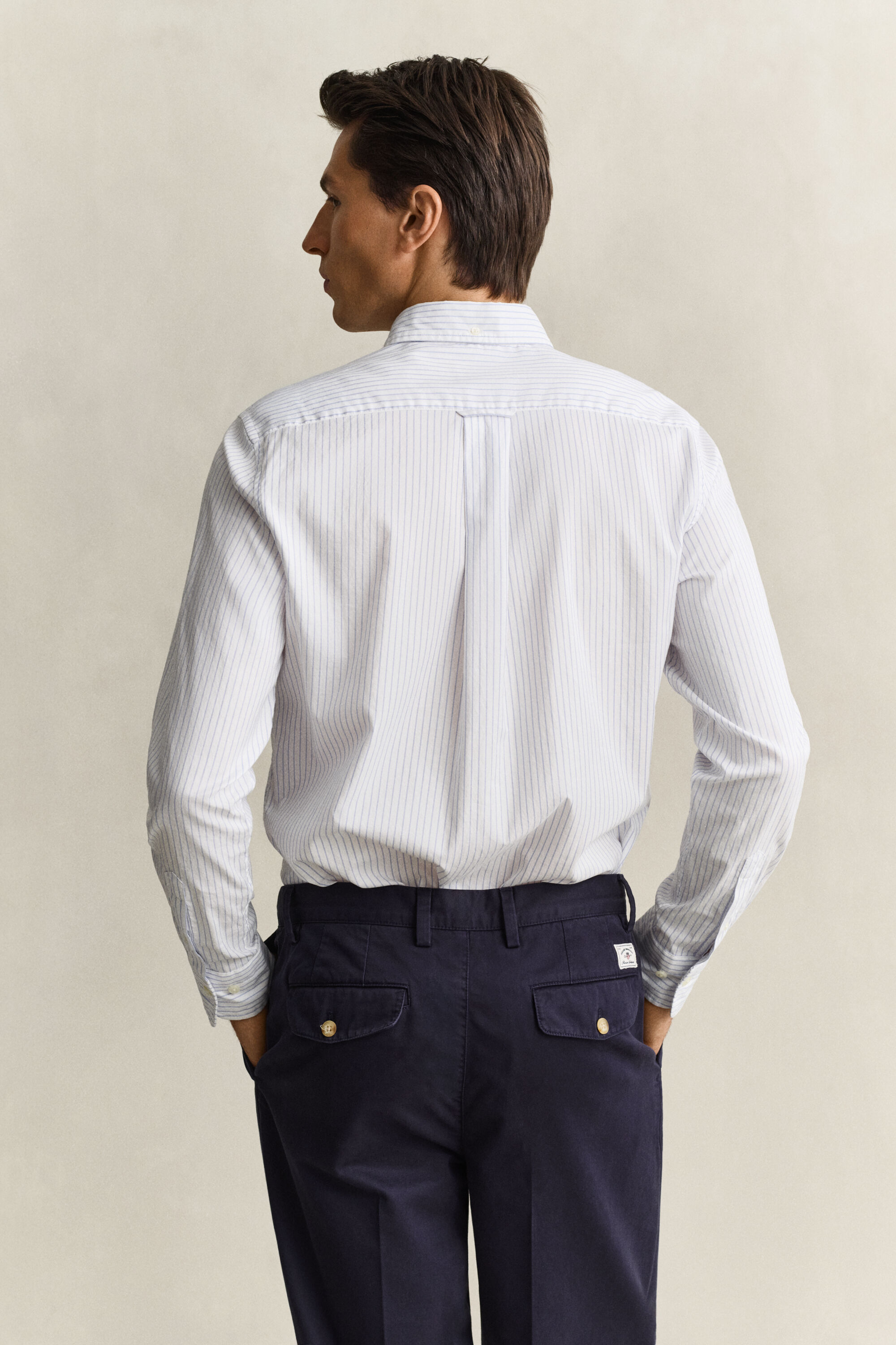 Gant x Yale stribet Oxford skjorte