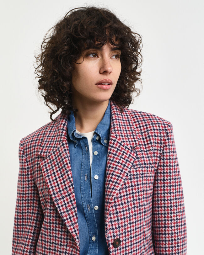 Regular fit houndstooth blazer
