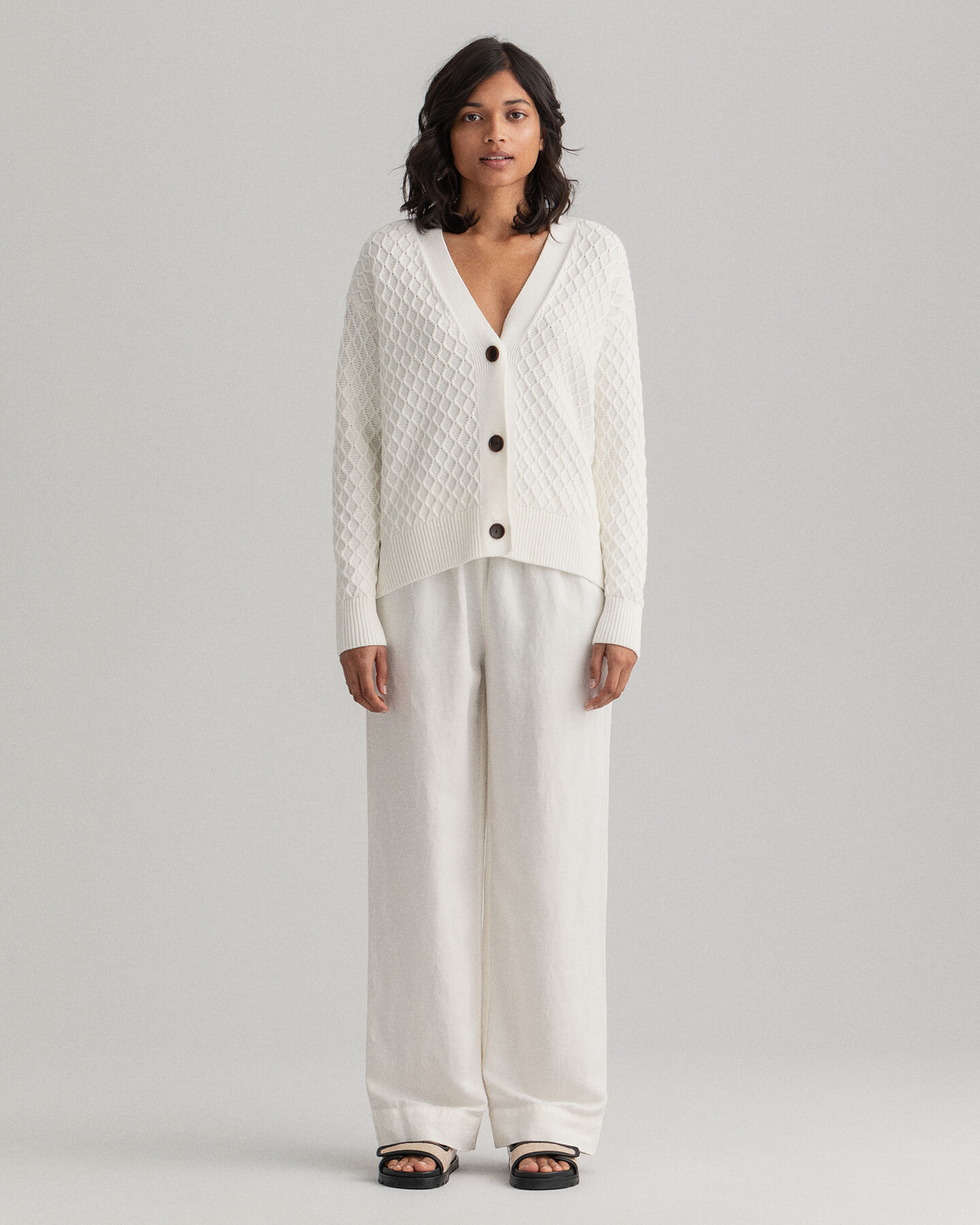 Pull-on-bukser i hør- og viskoseblanding