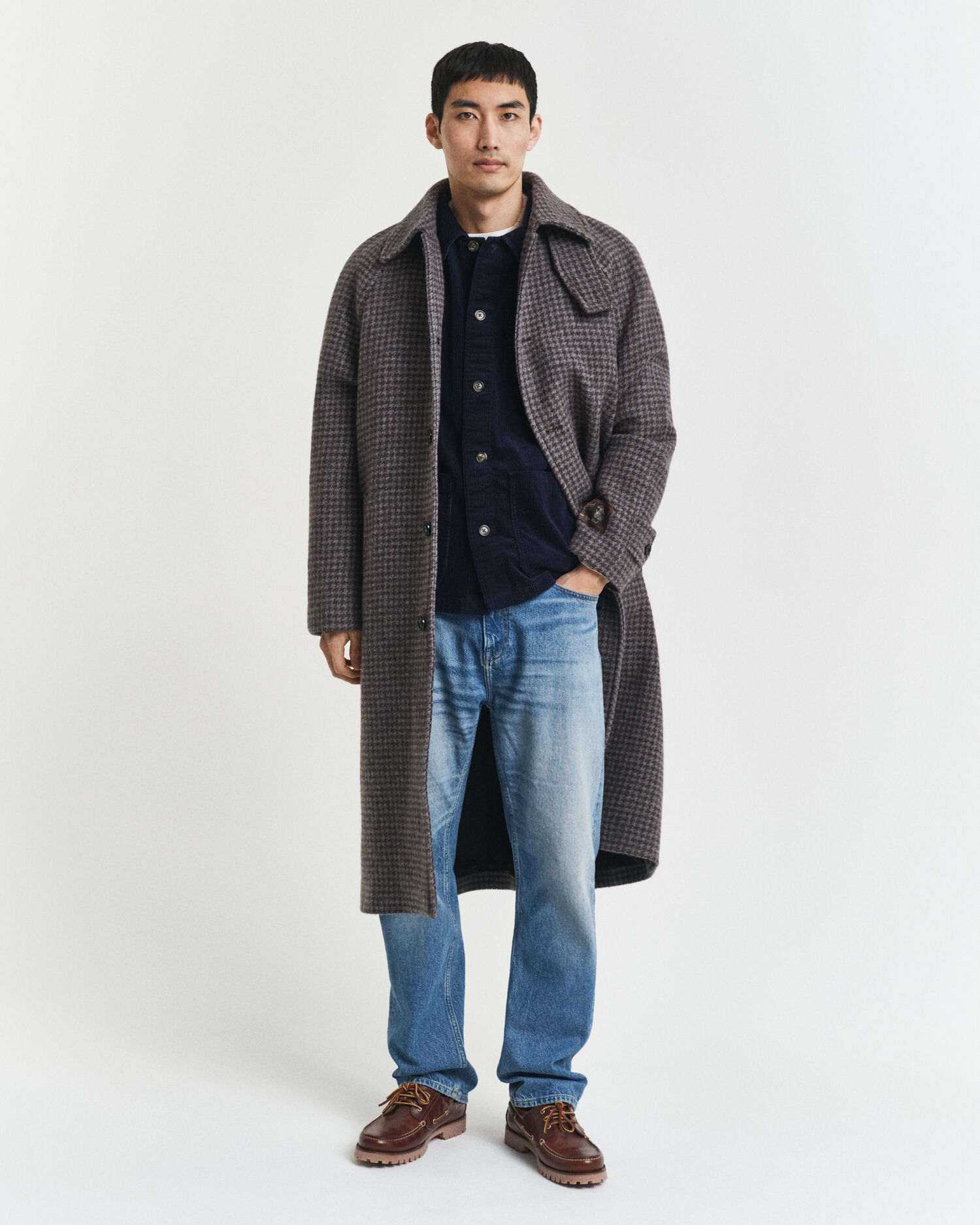 Regular fit overskjorte af jernbanefløjl