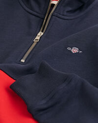 Teens sweatshirt med farveblok-Shield og halv lynlås