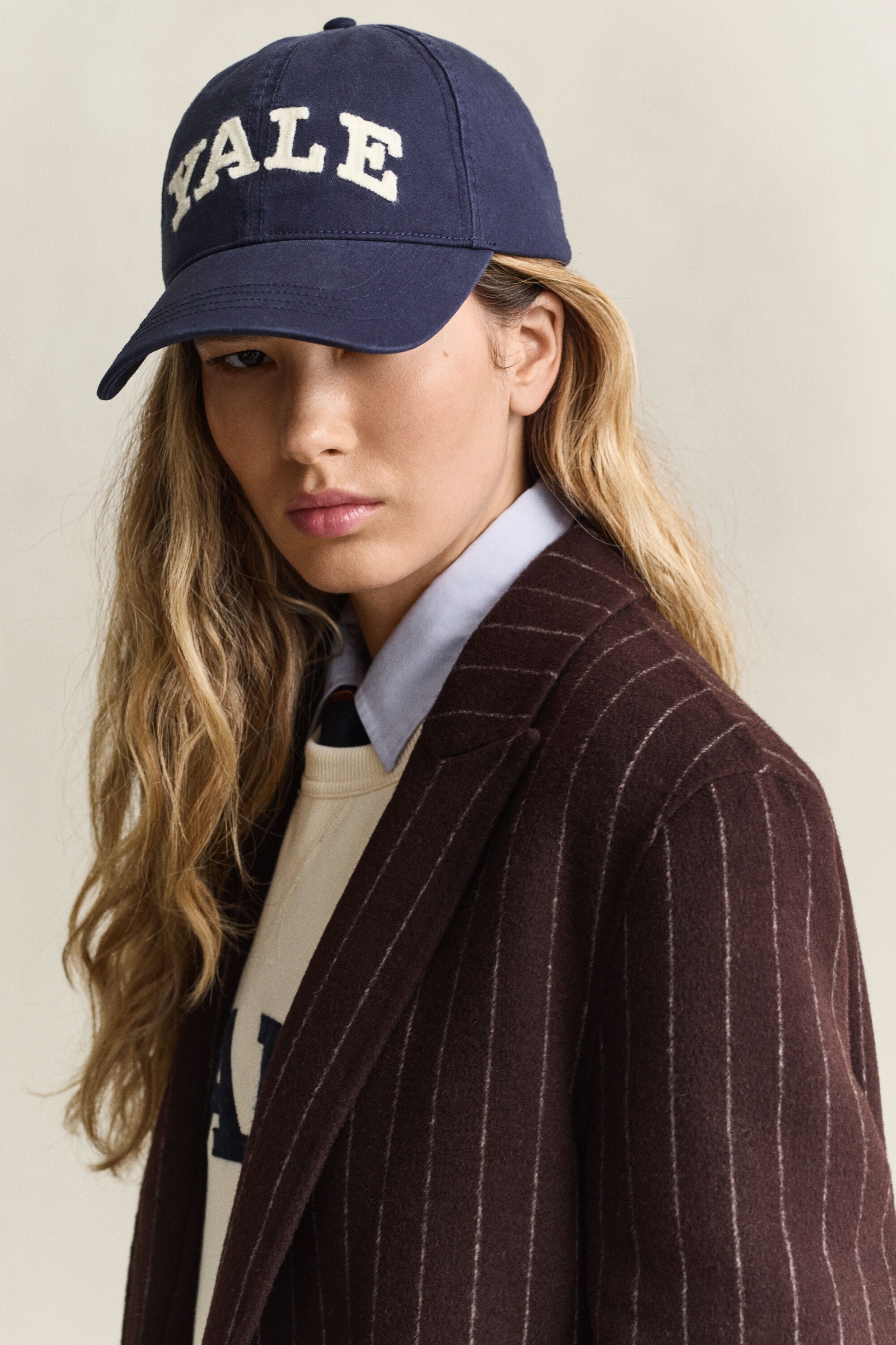 Gant x Yale cap af bomuldstwill