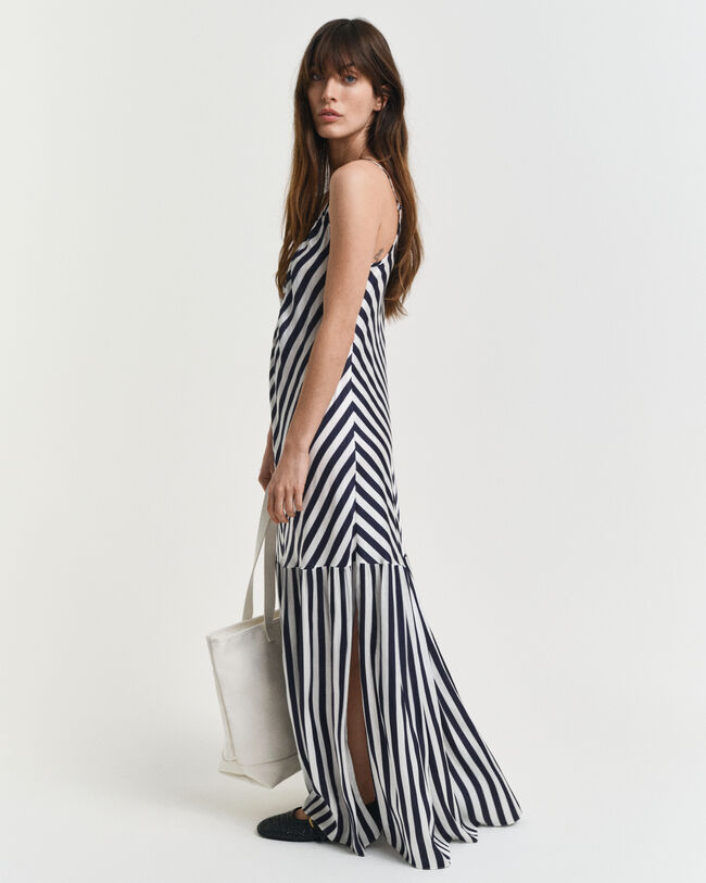 Chevron-stribet maxi kjole