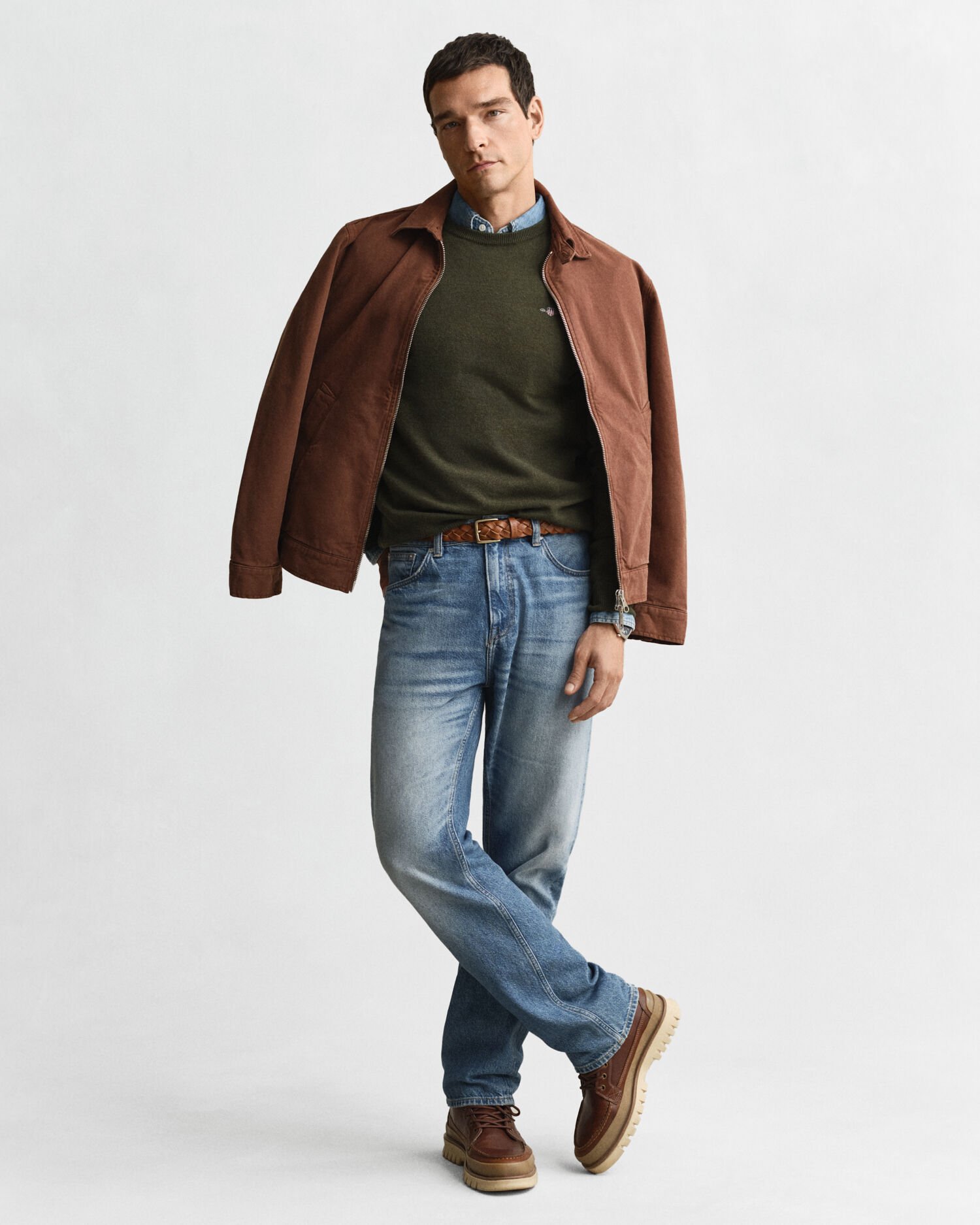 Crewneck sweater i ekstra fin lammeuld