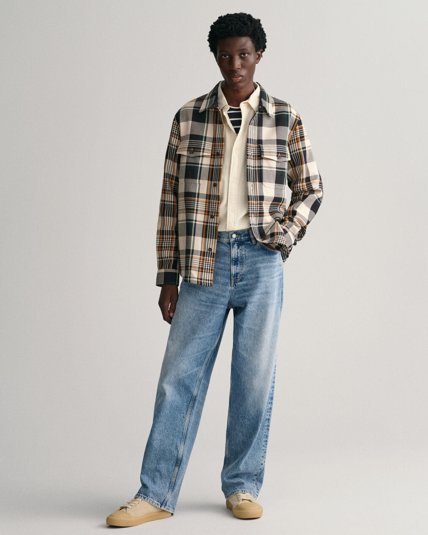 Ternet overskjorte i tung twill