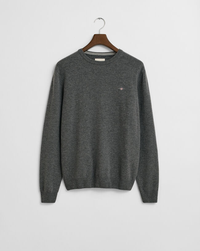 Crewneck sweater i ekstra fin lammeuld