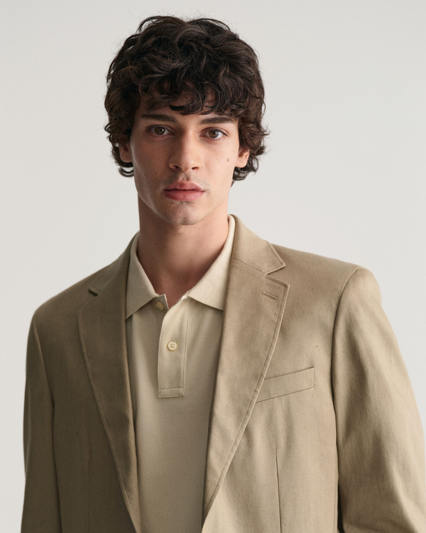 Jakkesæt-blazer af hør og bomuld