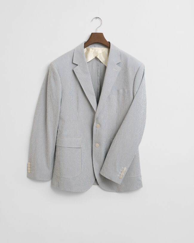Slim fit seersucker jakkesæt-jakke