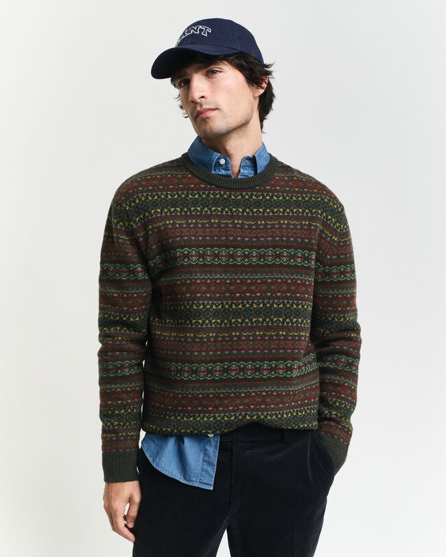 Fair Isle sweater med crewneck