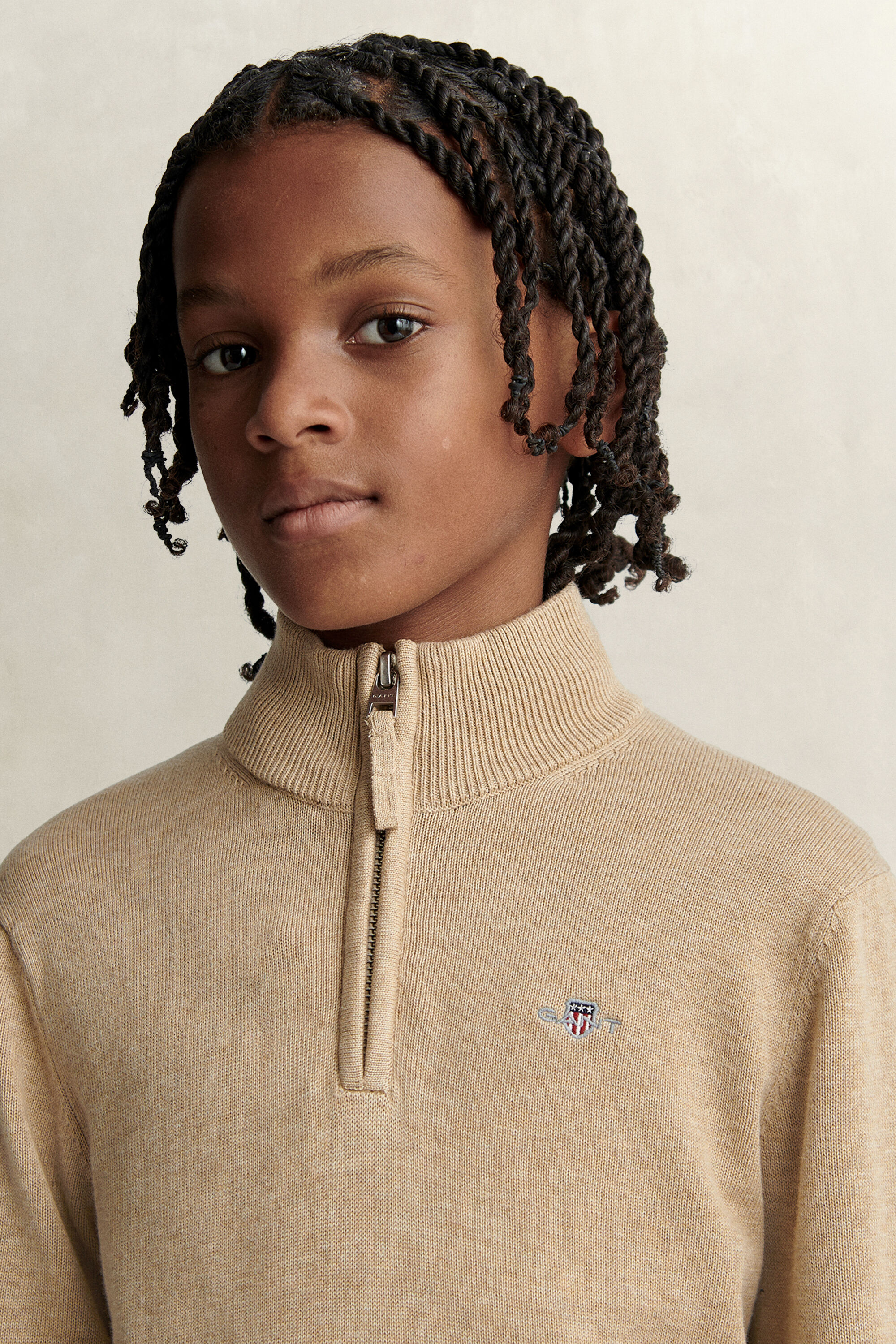 Teen Boys Shield sweater med halv lynlås