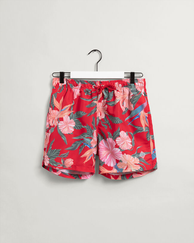 Classic fit badeshorts med Tropical-tryk