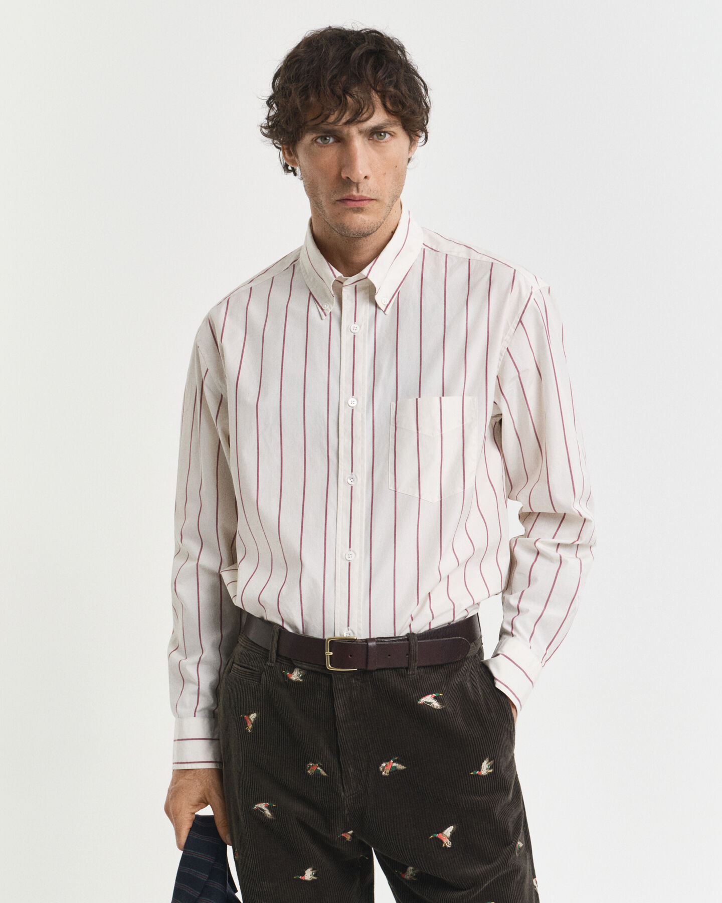 Relaxed fit Heritage Poplin skjorte med striber