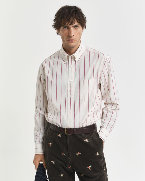 Relaxed fit Heritage Poplin skjorte med striber