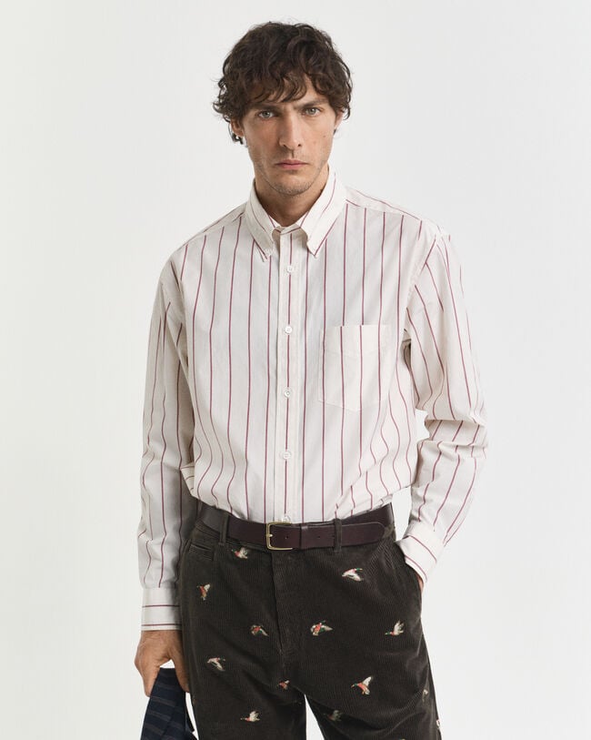 Relaxed fit Heritage Poplin skjorte med striber