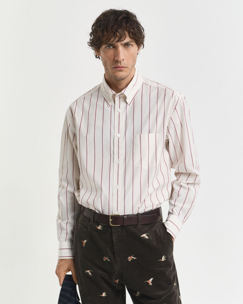 Relaxed fit Heritage Poplin skjorte med striber