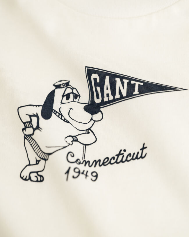 Baby langærmet skjorte med grafisk hundetryk