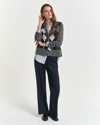 Argyle cardigan med V-hals