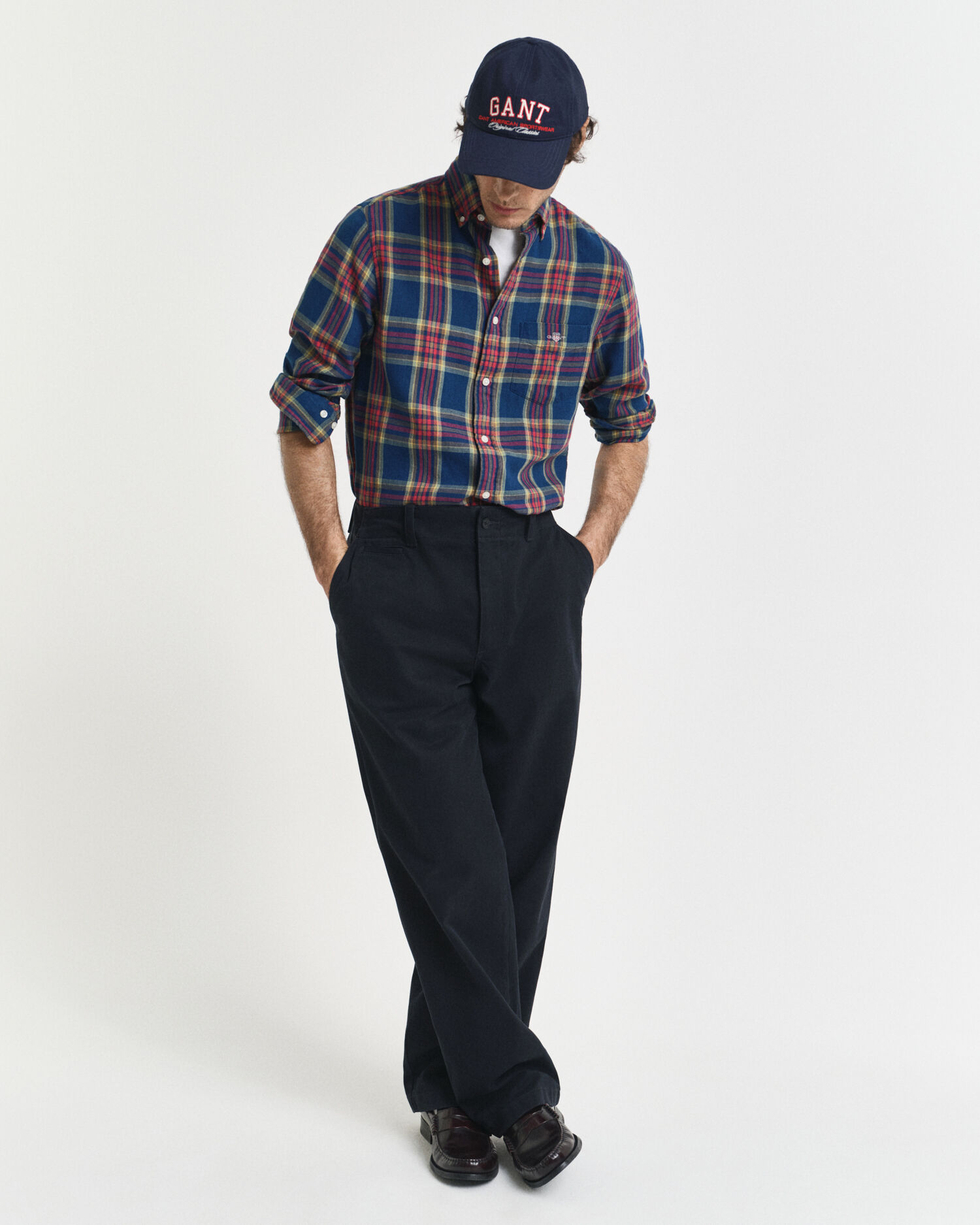 Regular fit ternet indigo twill-skjorte