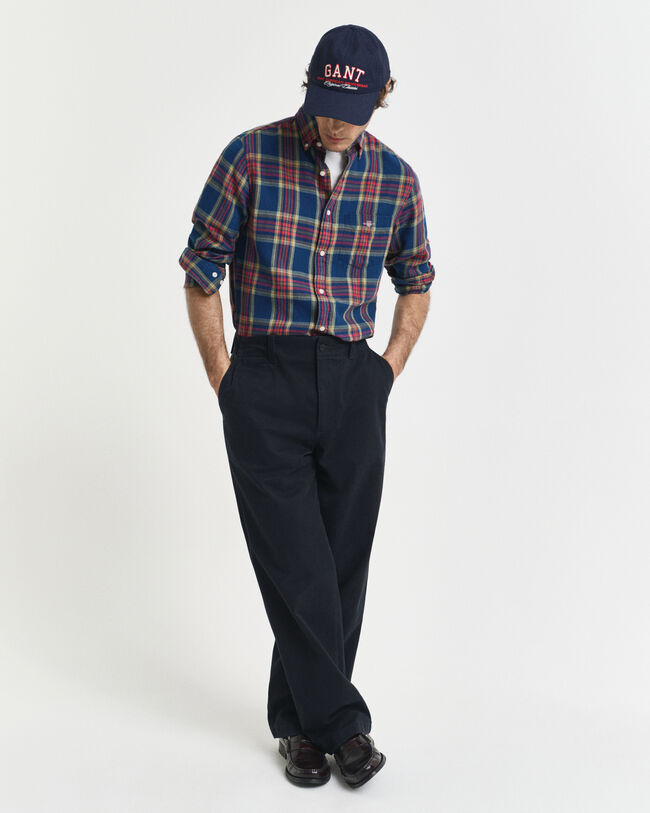 Regular fit ternet indigo twill-skjorte