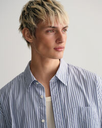 Oversize poplinskjorte med striber