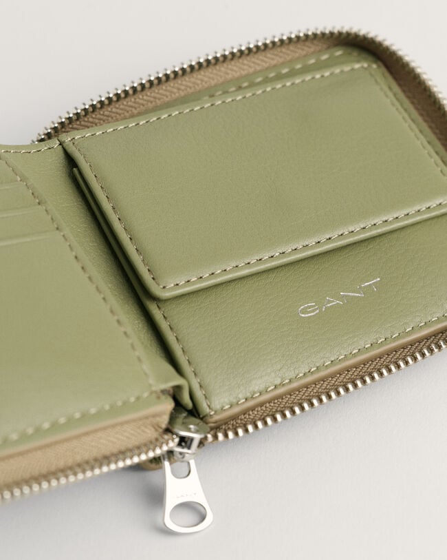 Læderpung med lynlås