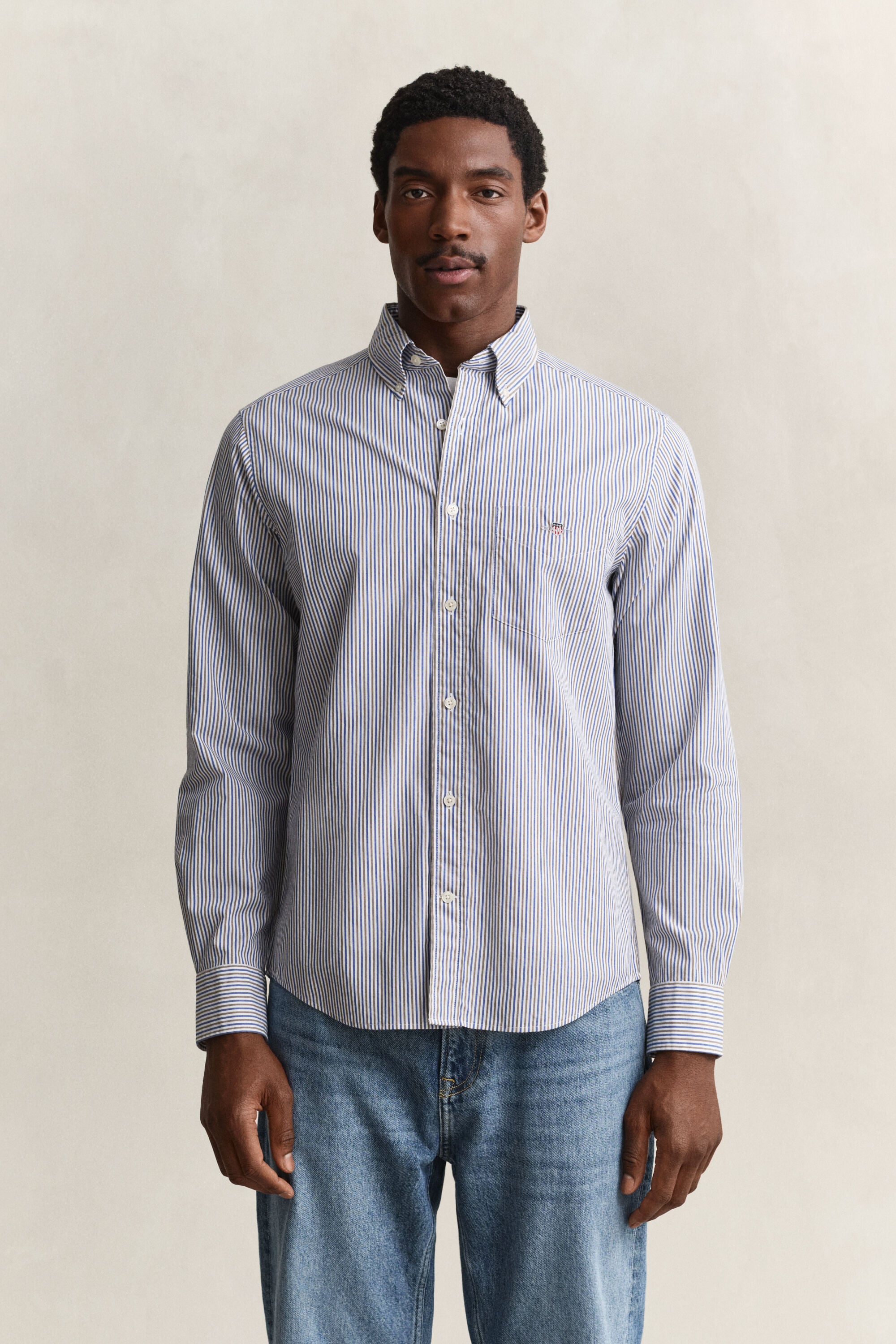 Stribet poplin-skjorte