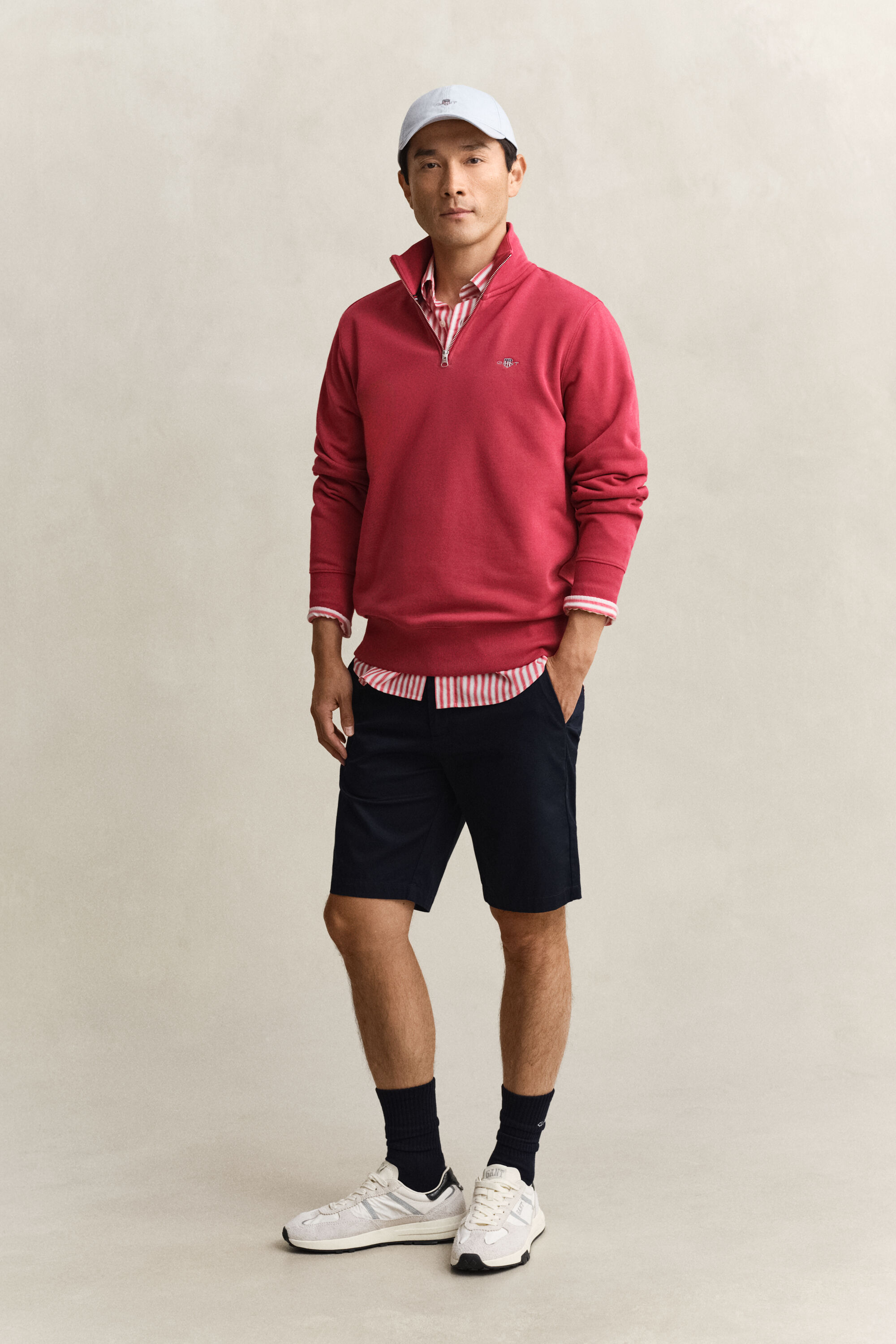 Shield sweatshirt med halv lynlås