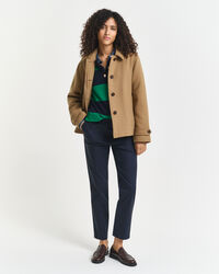 Kort bilfrakke i uldblanding