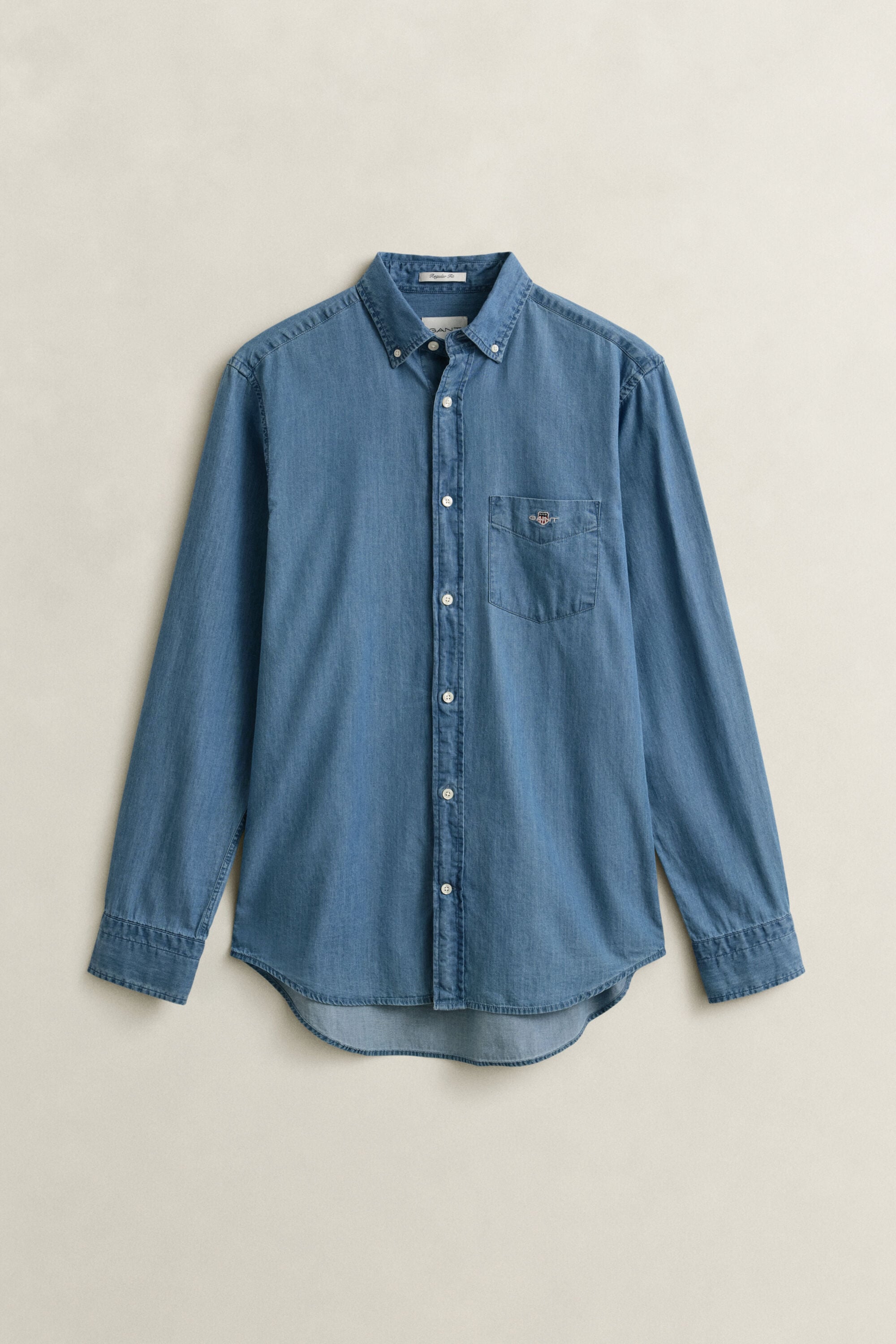 Regular fit indigo-skjorte
